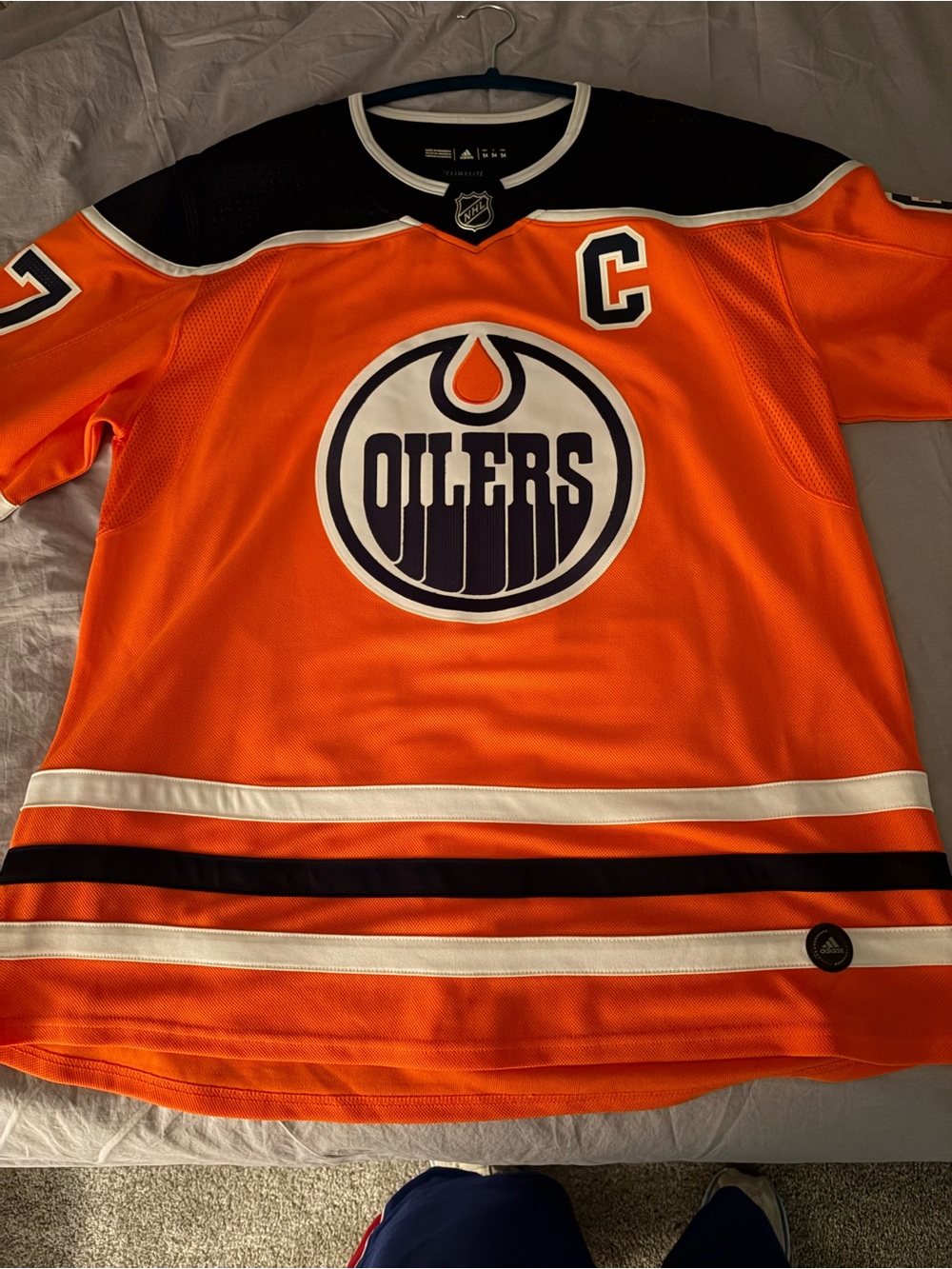 adidas Orange and Navy NHL Conner McDavid Captain's Hockey Jersey